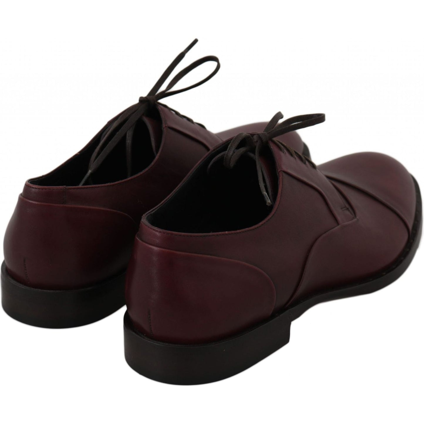 Dolce & Gabbana Red Bordeaux Leather Derby Formal Shoes Dolce & Gabbana