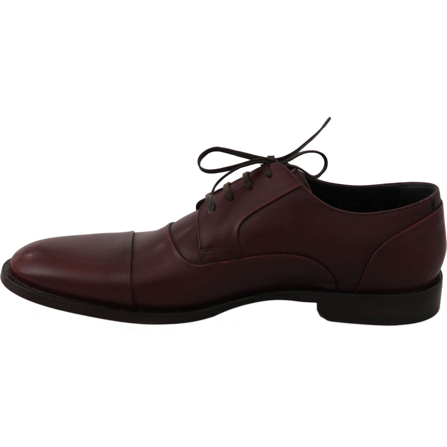 Dolce & Gabbana Red Bordeaux Leather Derby Formal Shoes Dolce & Gabbana