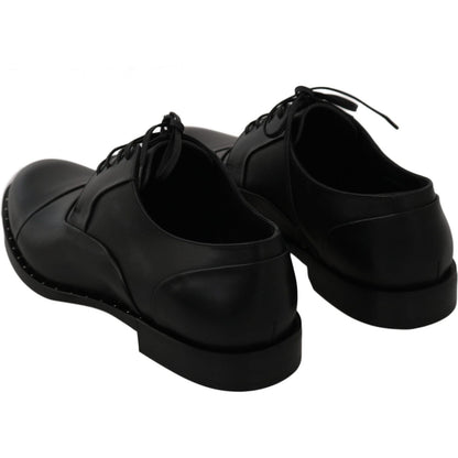 Dolce & Gabbana Black Leather Derby Formal Shoes