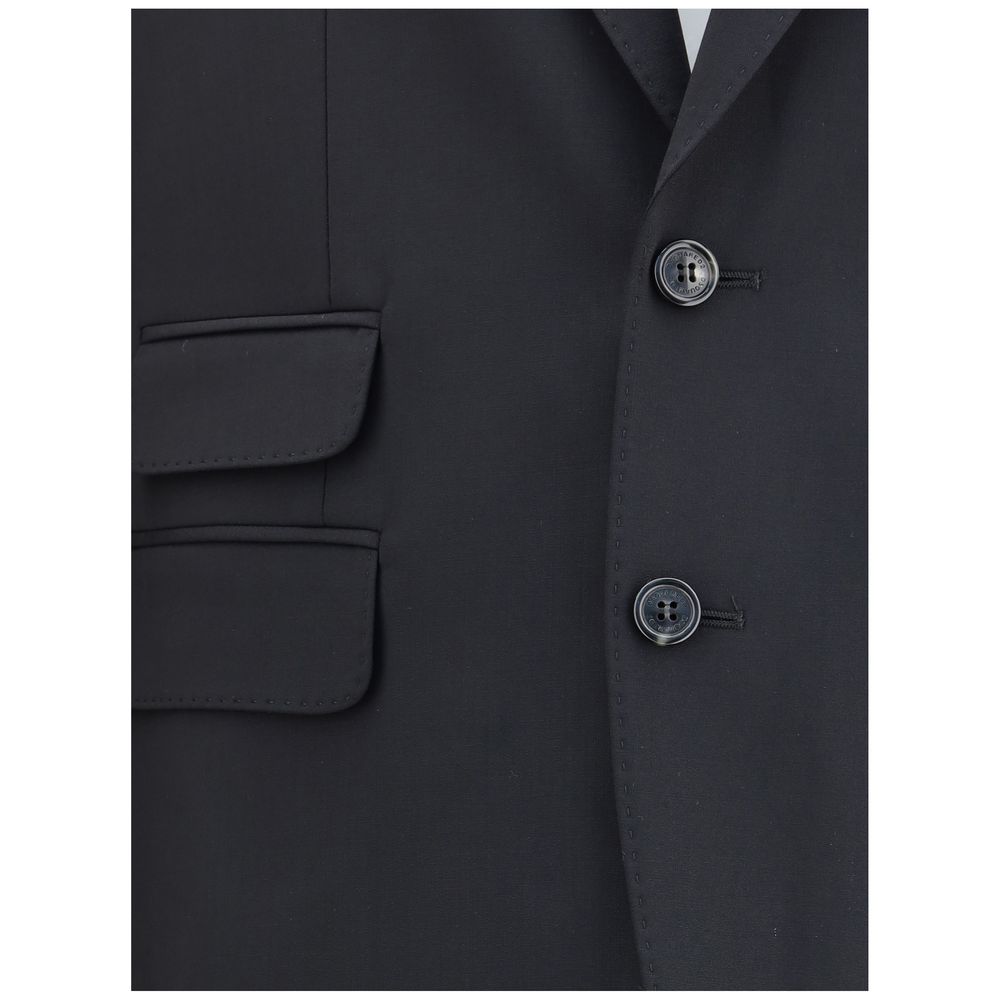 Dsquared² Black Fleece Wool Two-Piece Suit