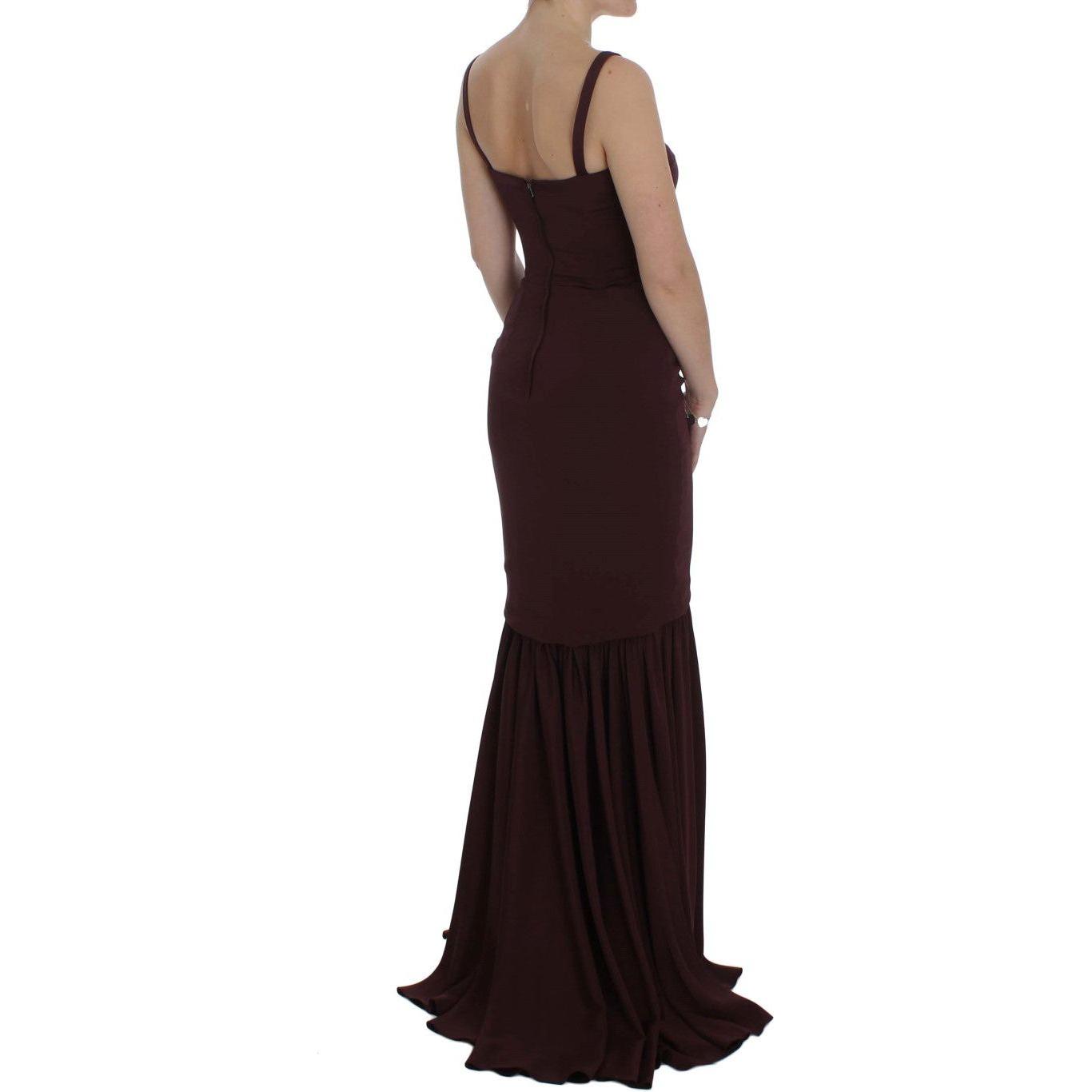Dolce & Gabbana Bordeaux Stretch Full Length Sheath Dress