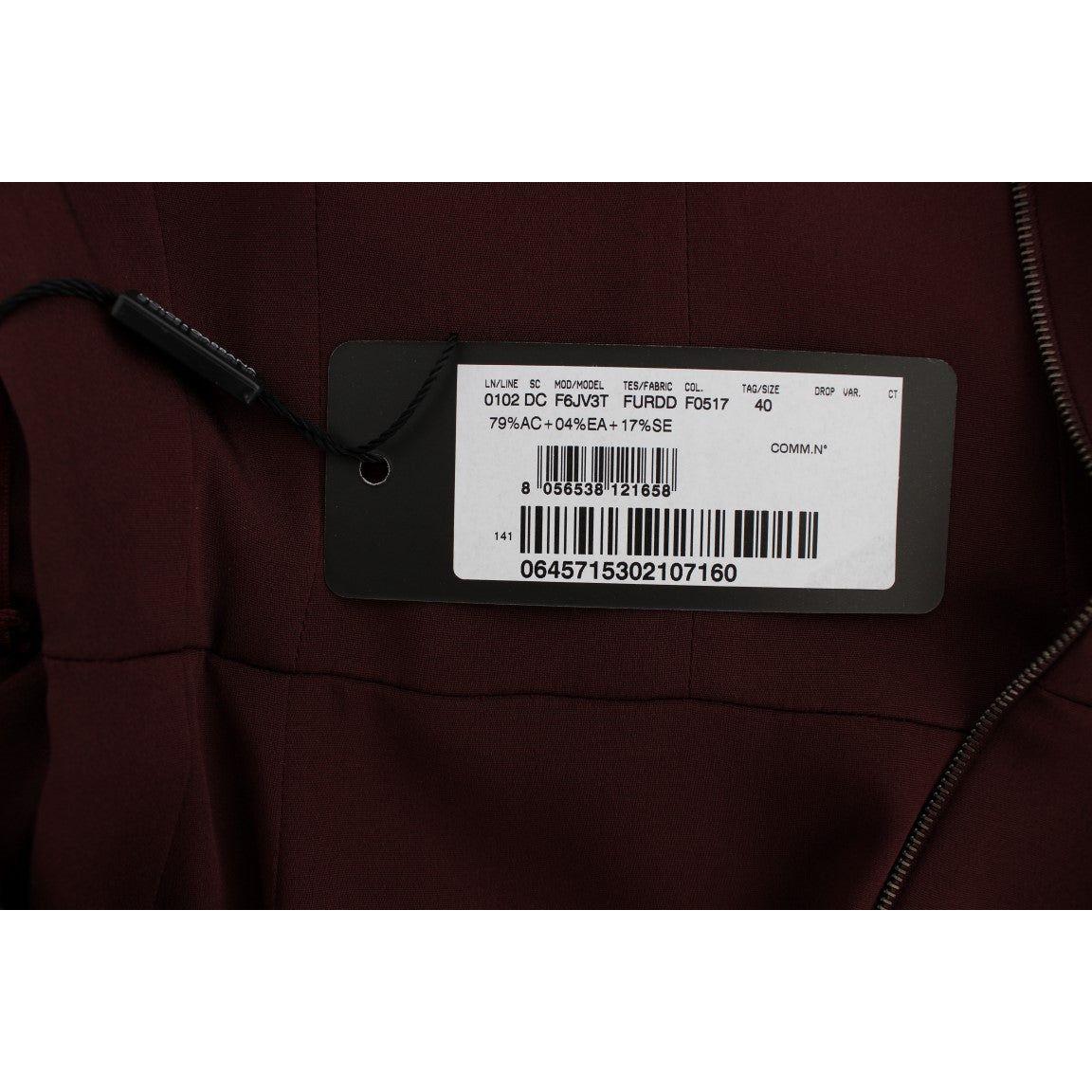 Dolce & Gabbana Bordeaux Stretch Full Length Sheath Dress