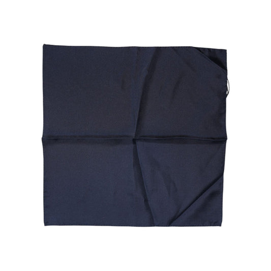 Dolce & Gabbana Dark Blue Silk Square Men Foulard Scarf Dolce & Gabbana