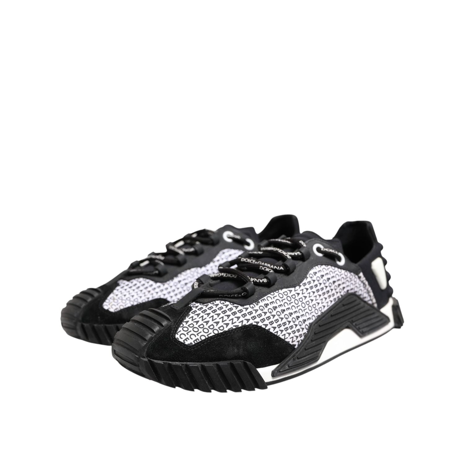 Dolce & Gabbana Black Logo Lace Up Low Top NS1 Sneakers Shoes