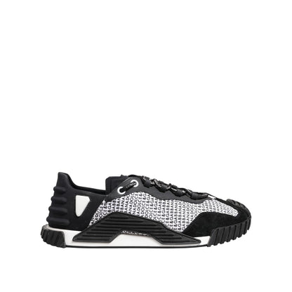 Dolce & Gabbana Black Logo Lace Up Low Top NS1 Sneakers Shoes