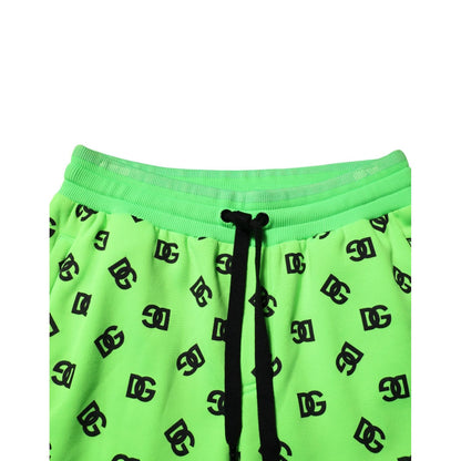Dolce & Gabbana Green Logo Print Jogger Men Sweatpants Pants