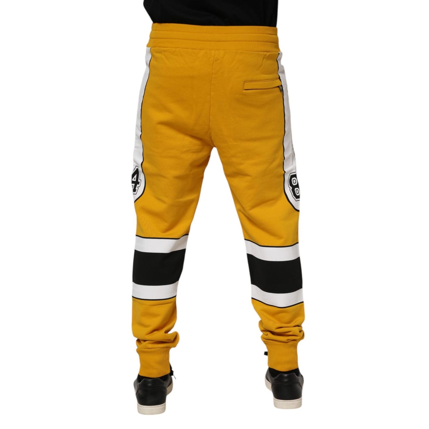 Dolce & Gabbana Yellow Cotton Logo Jogger Sweatpants Pants