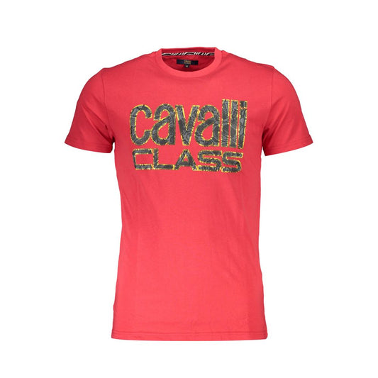 Cavalli Class Rosso Cotton Mens T-Shirt