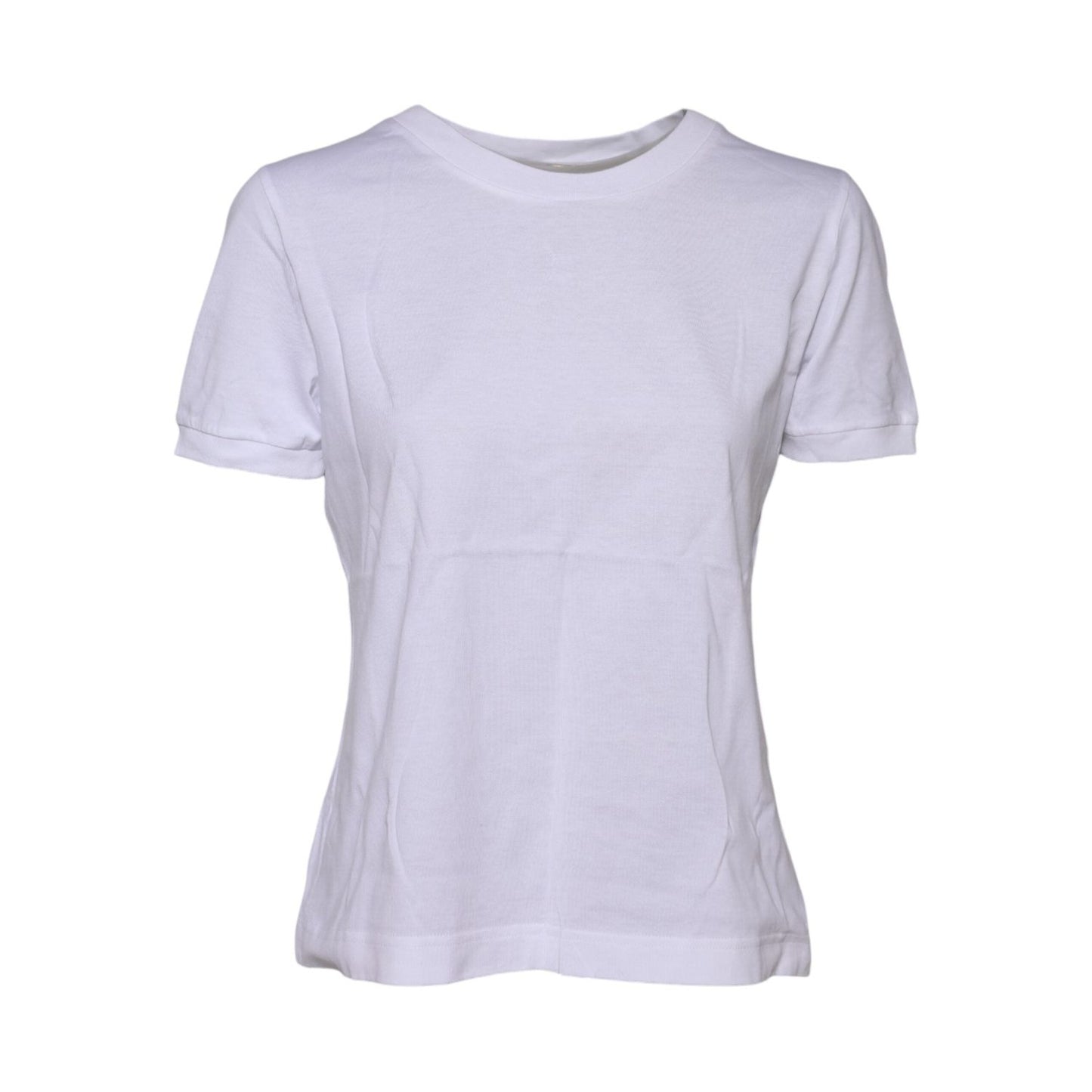 Dolce & Gabbana White Cotton Round Neck Short Sleeves T-shirt