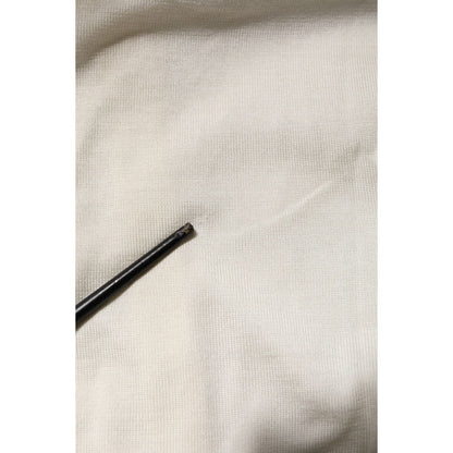 Dolce & Gabbana White Silk Lily Embellished Cardigan Sweater