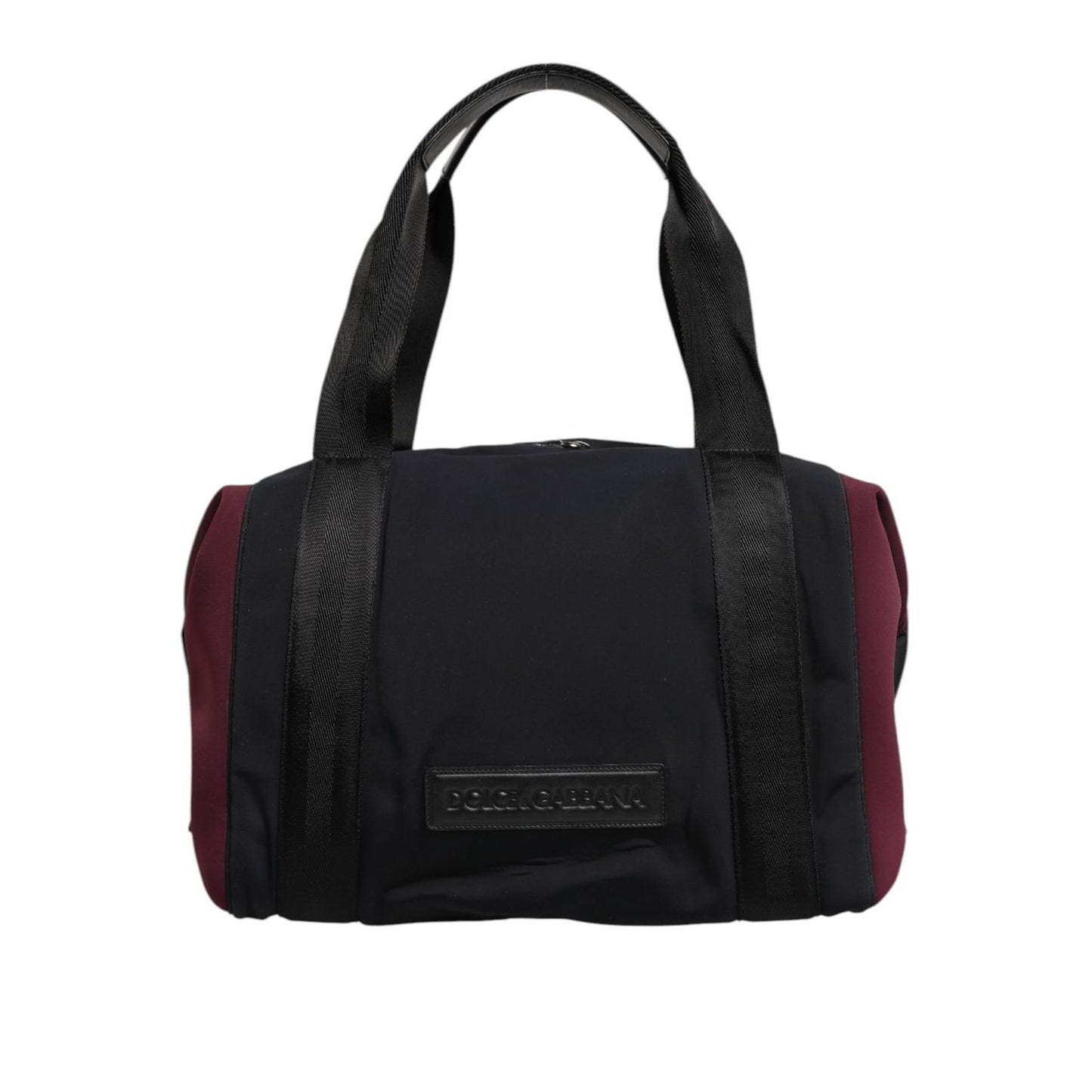 Dolce & Gabbana Black Maroon Hand Shoulder Duffel Travel Bag