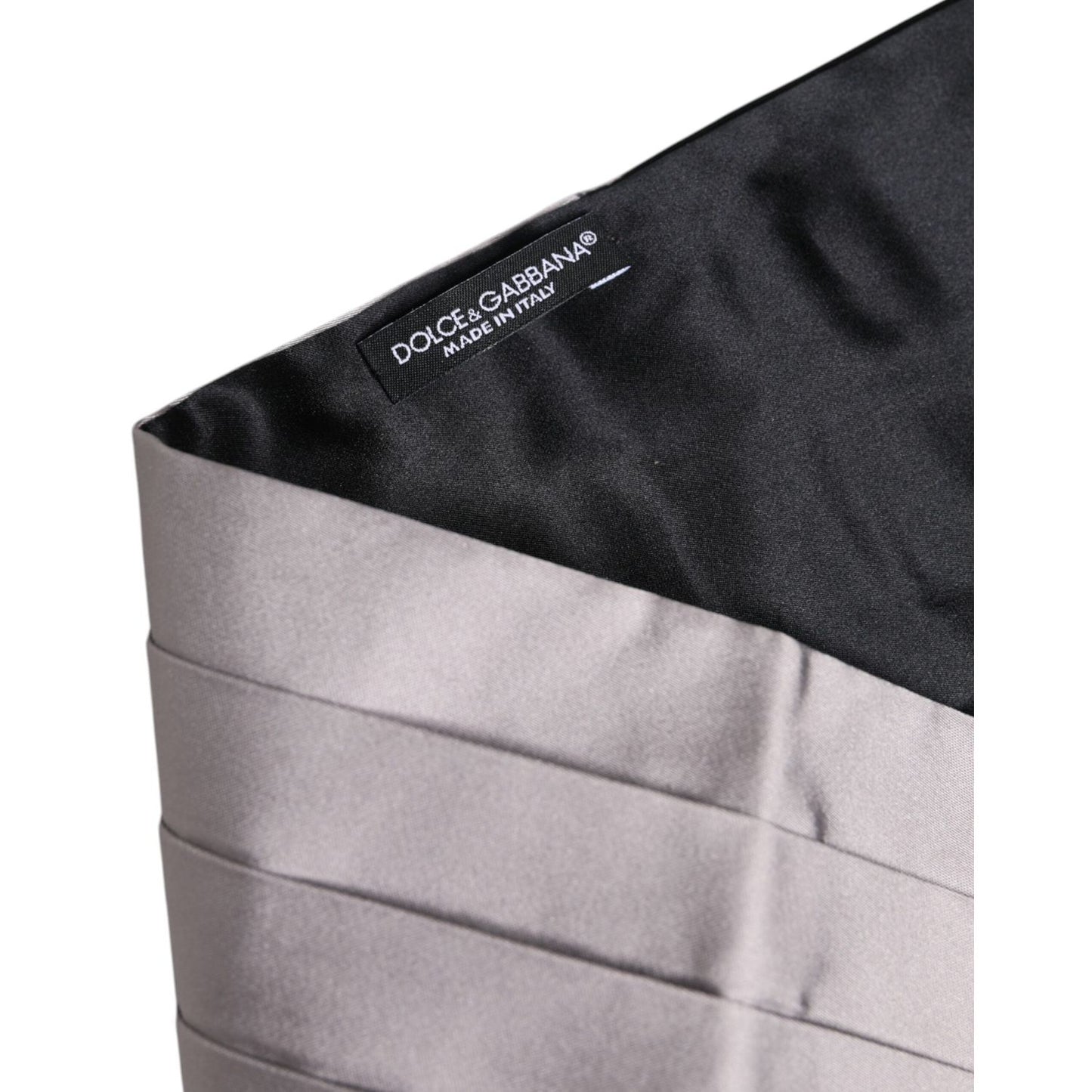 Dolce & Gabbana Gray Men 100% Silk Belt Wide Waist Cummerbund