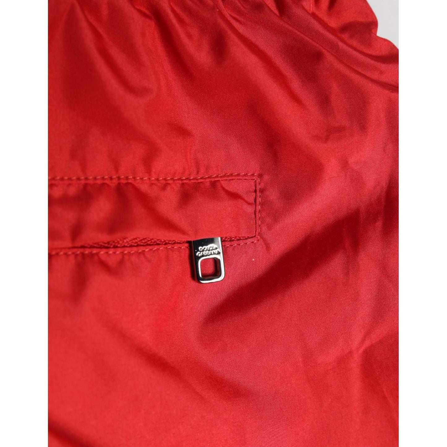 Dolce & Gabbana Red Drawstring Beachwear Men Shorts Swimwear
