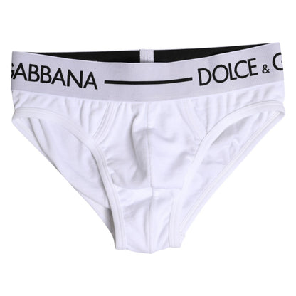 Dolce & Gabbana White Cotton Stretch Regular Brief Underwear