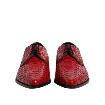 Dolce & Gabbana Red Exotic Leather Lace Up Dress Derby Shoes