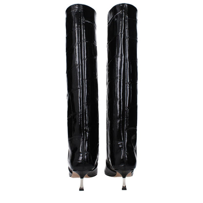 Paris Texas Black Leather Boots