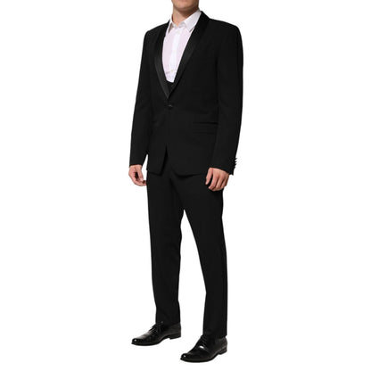Dolce & Gabbana Black Wool 3 Piece Single Breasted Suit