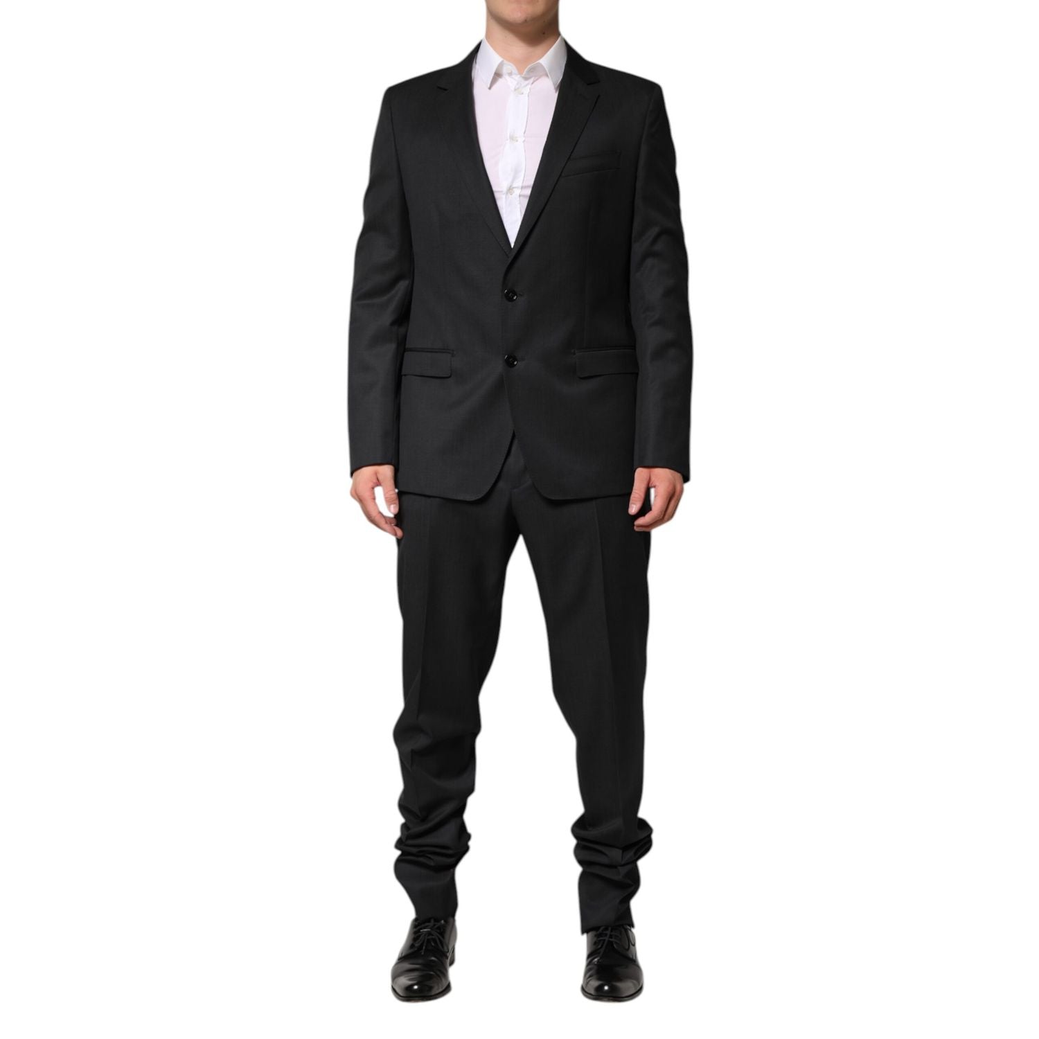 Dolce & Gabbana Dark Gray Wool Single Breasted 2 Piece Suit