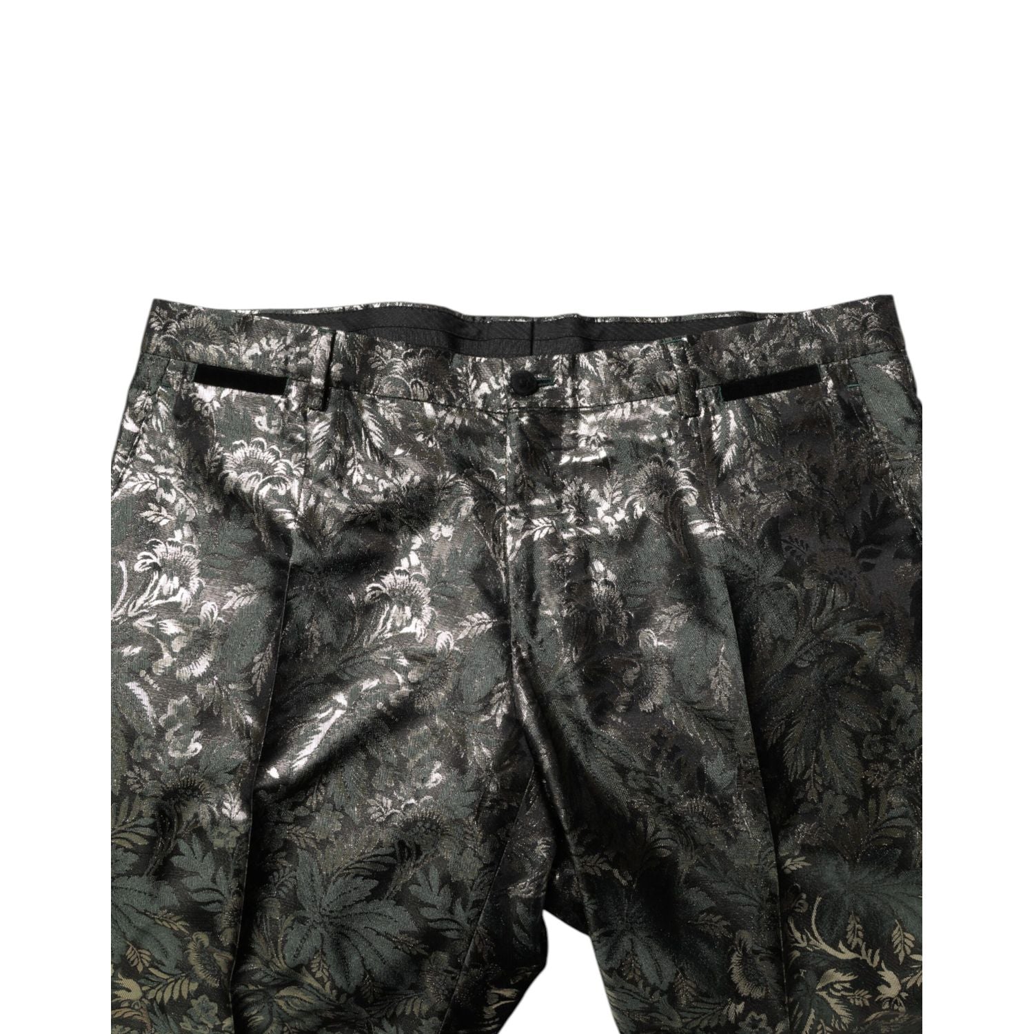 Dolce & Gabbana Metallic Floral Jacquard Silk 2 Piece Suit