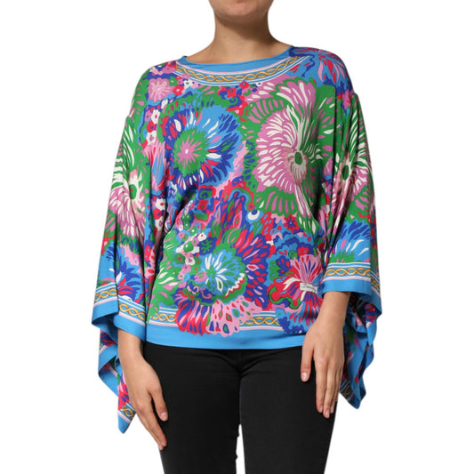 Dolce & Gabbana Multicolor Floral Printed Tunic Blouse Top