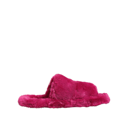 Dolce & Gabbana Pink Acrylic Faux Fur Mens Flats Sandals Shoes Dolce & Gabbana