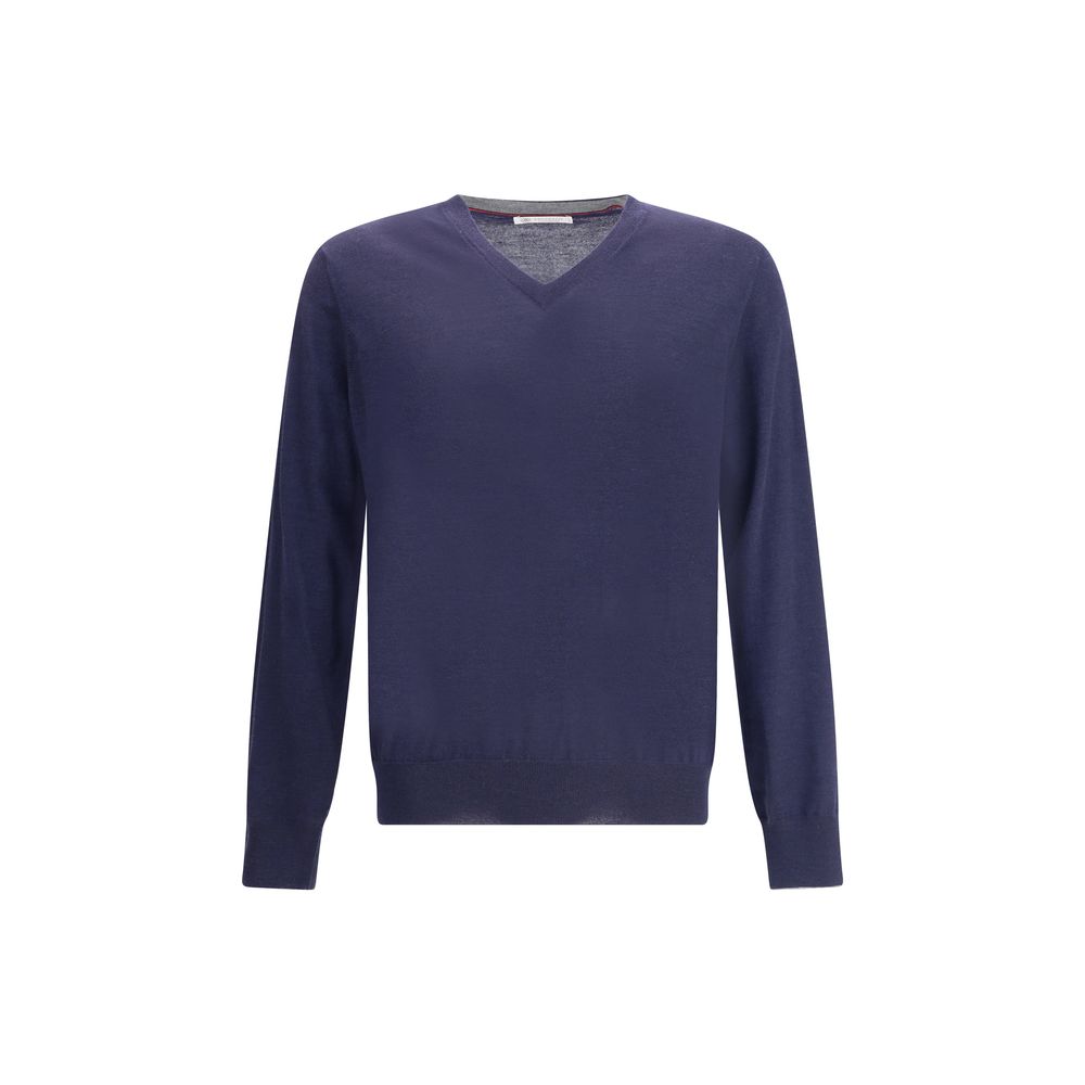 Brunello Cucinelli Blue Cashmere Cashmere Sweater Brunello Cucinelli