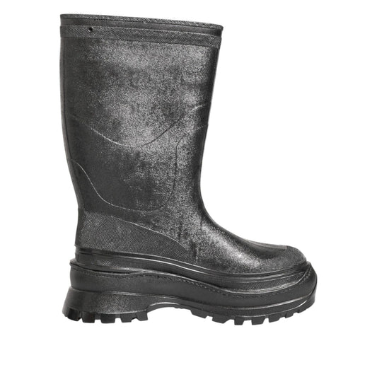 Dolce & Gabbana Metallic Gray Pull On Rain Boots Shoes Dolce & Gabbana