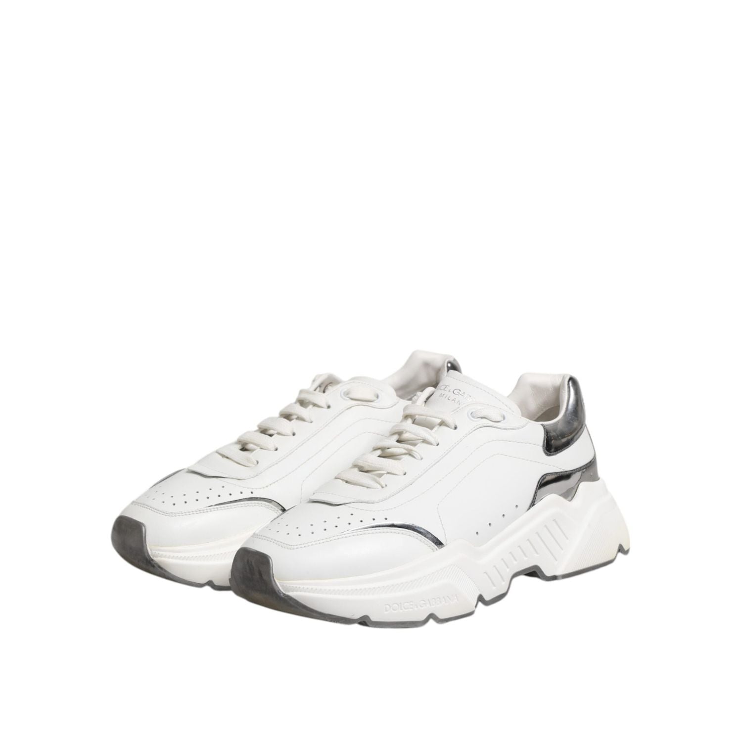 Dolce & Gabbana White Daymaster Leather Low Top Sneakers Shoes