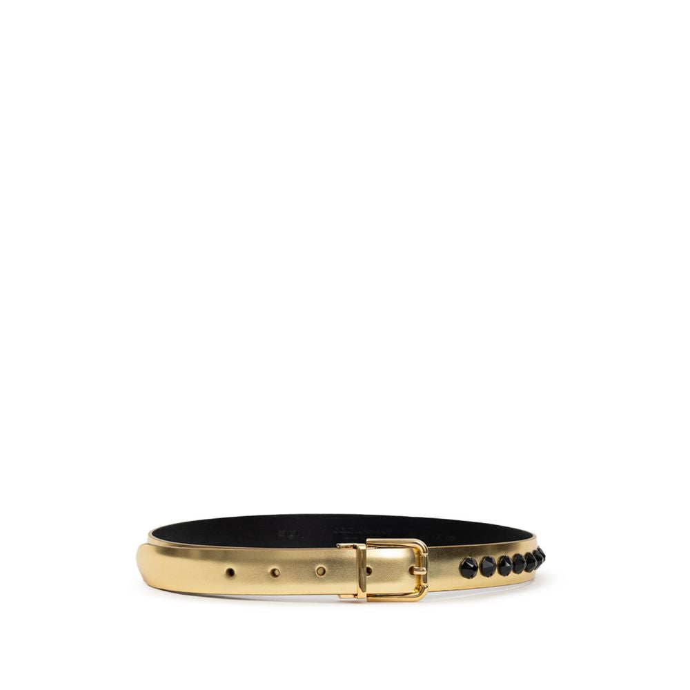 Dolce & Gabbana Gold Leather Regular Belt