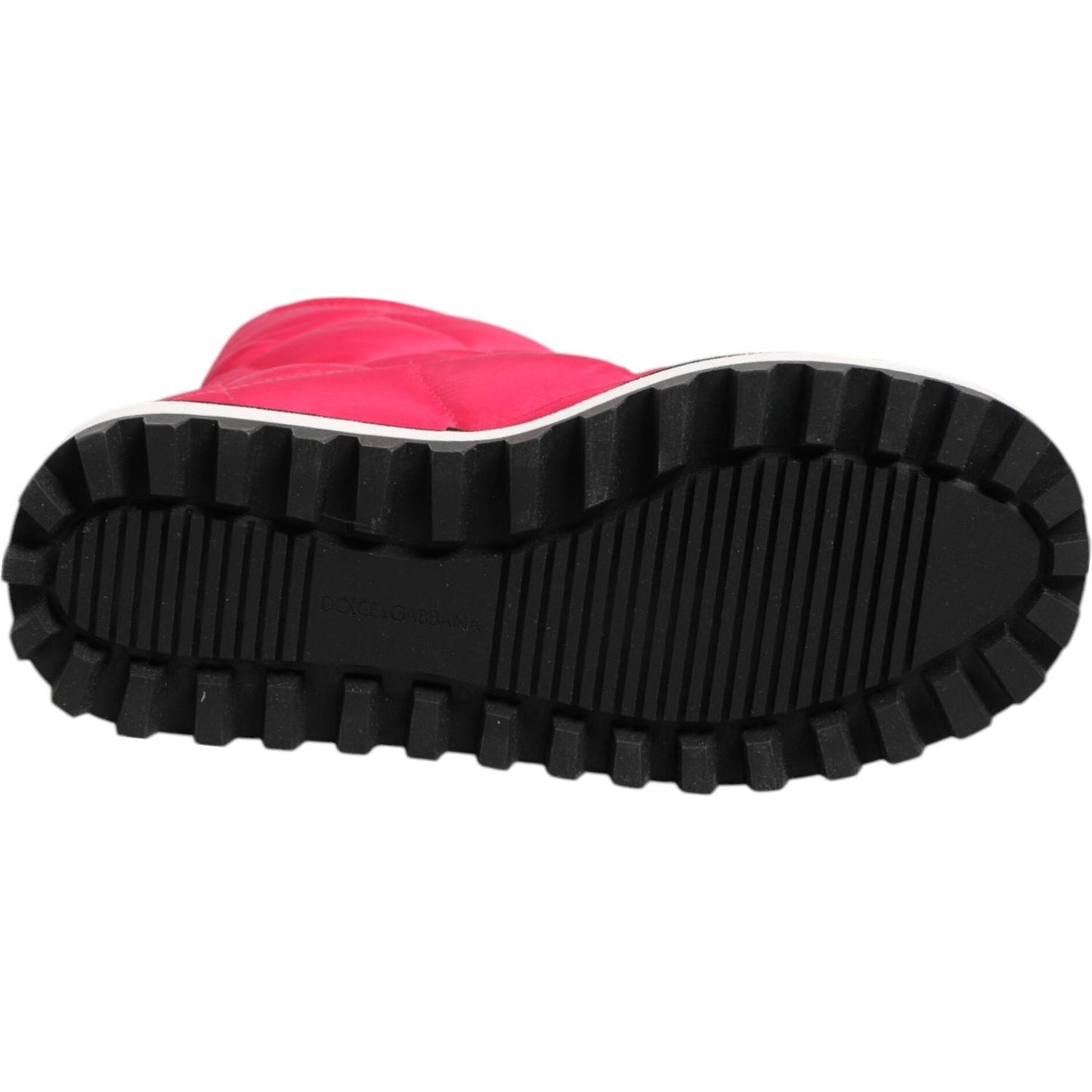 Dolce & Gabbana Pink White Viscose Padded Mid Calf Boots Shoes