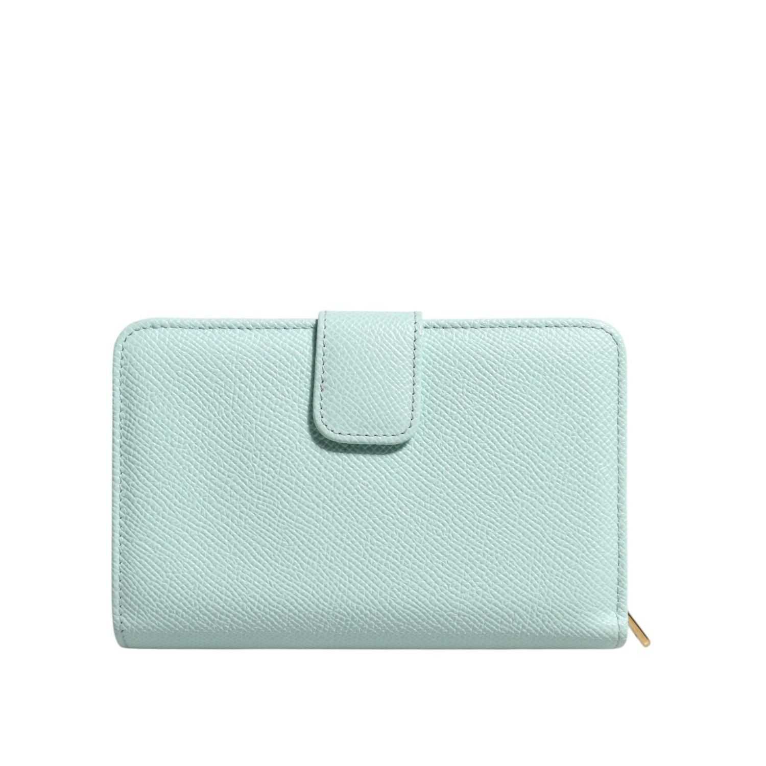Dolce & Gabbana Mint Green Leather Bifold Continental Clutch Wallet