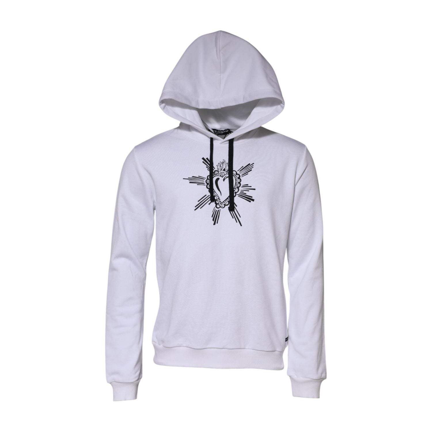 Dolce & Gabbana White Sacred Heart Hooded Sweatshirt Sweater