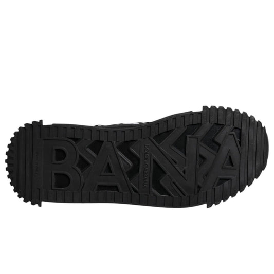 Dolce & Gabbana Black Logo Lace Up Low Top NS1 Sneakers