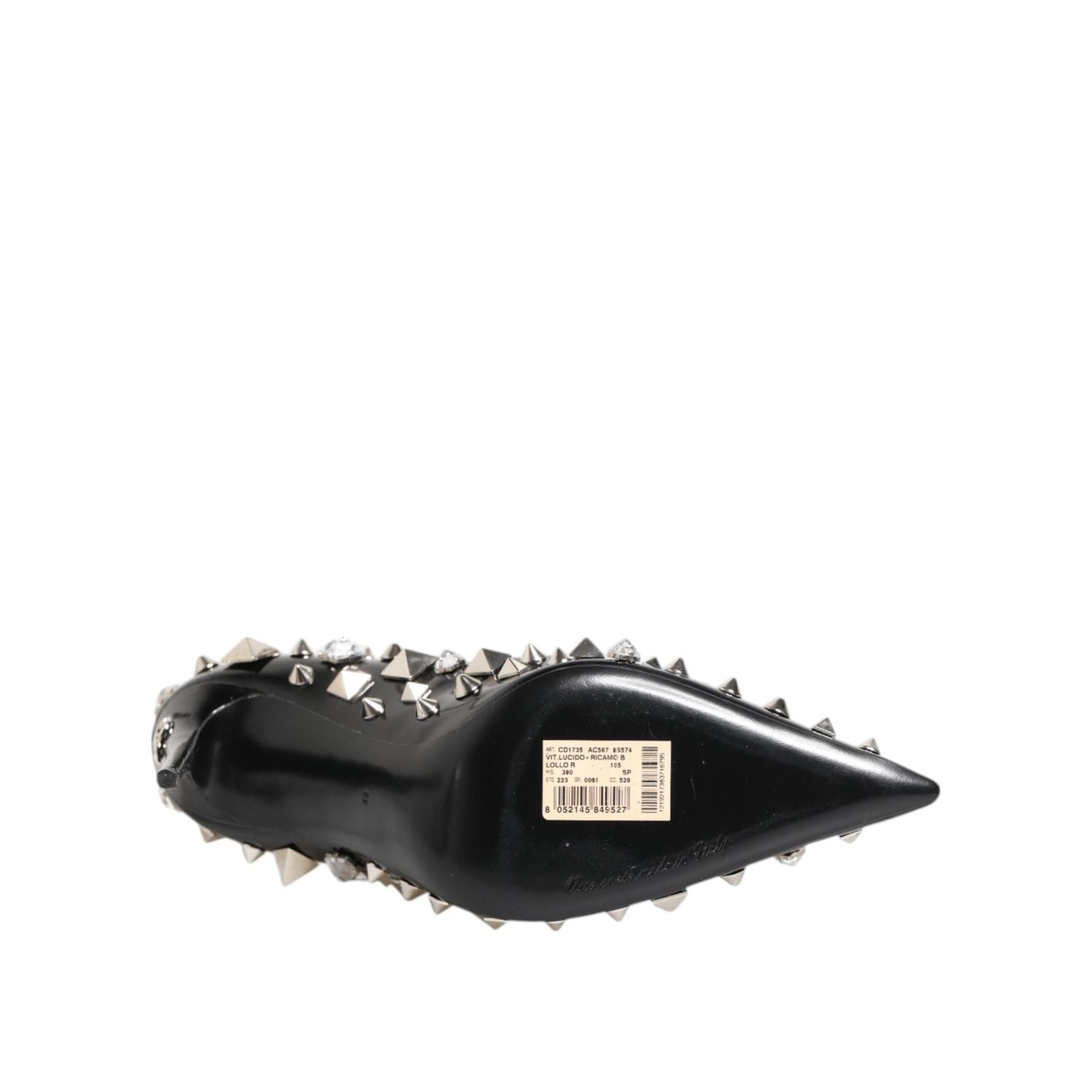 Dolce & Gabbana Black Crystals Studs Stiletto Pumps Shoes