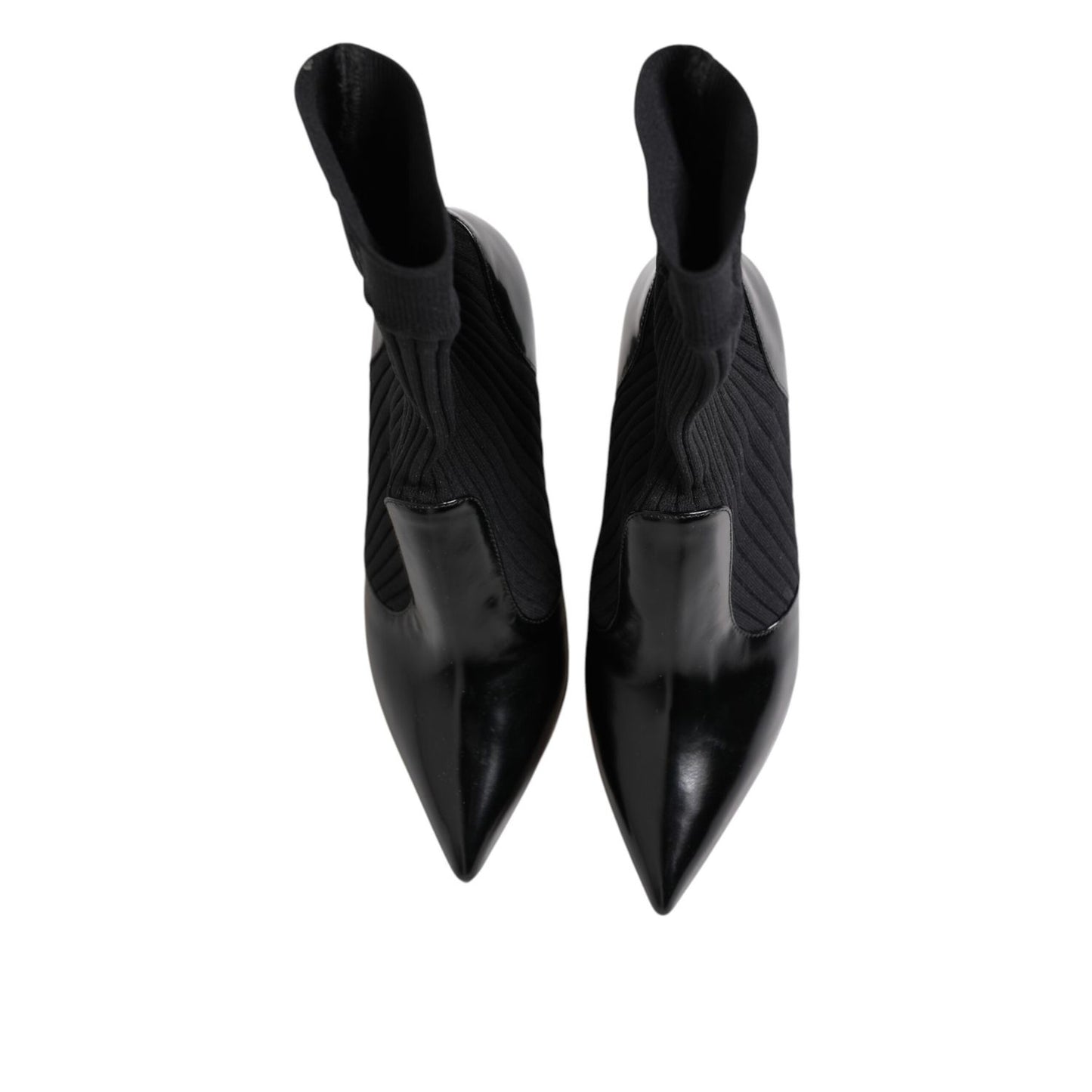 Dolce & Gabbana Black Stretch Stilettos Booties Socks Shoes