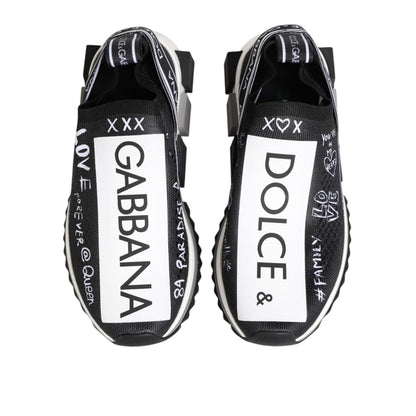 Dolce & Gabbana Black White Sorrento Low Top Sneakers Shoes