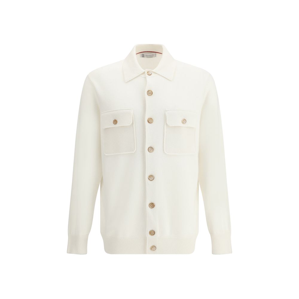 Brunello Cucinelli White Cashmere Cardigan Brunello Cucinelli