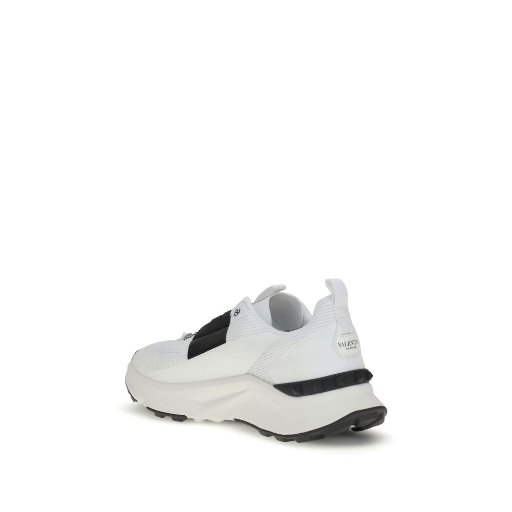 Valentino Garavani White Calf Leather Bos Taurus Athletic Sneakers