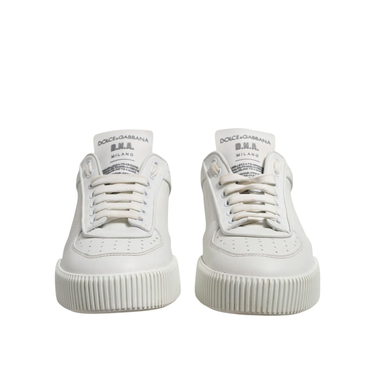 Dolce & Gabbana White Miami Leather Low Top Sneakers Shoes