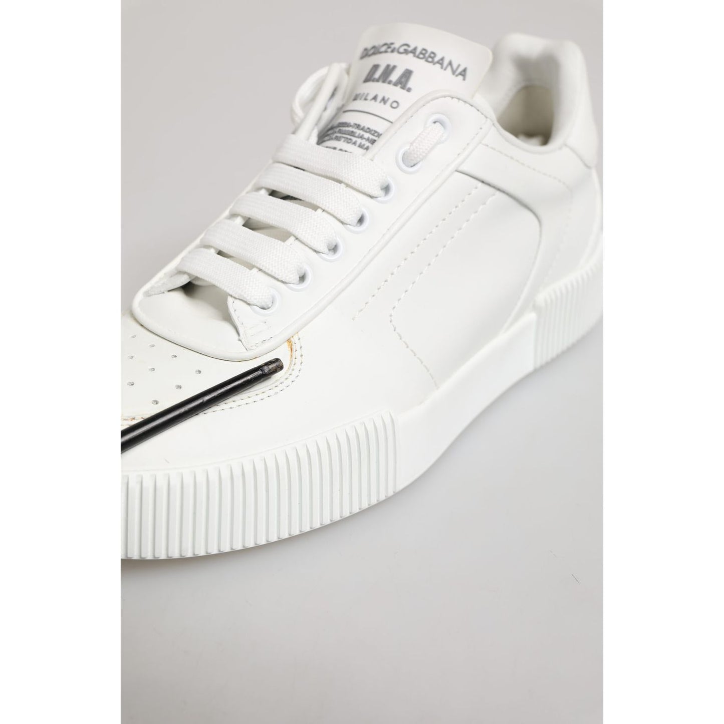 Dolce & Gabbana White Miami Leather Low Top Sneakers Shoes