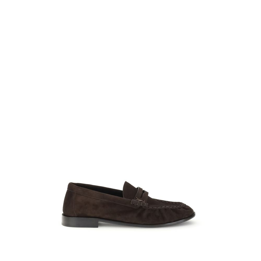 Saint Laurent Brown Calf Leather Bos Taurus Slip-On Loafers