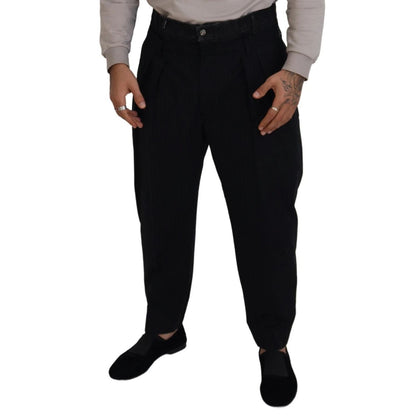Dolce & Gabbana Black CottonStretch Loose DenimTrouser Jeans