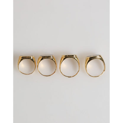 Dolce & Gabbana Gold Tone Brass JAZZ Letter Set 4 Pieces Adjustable Ring