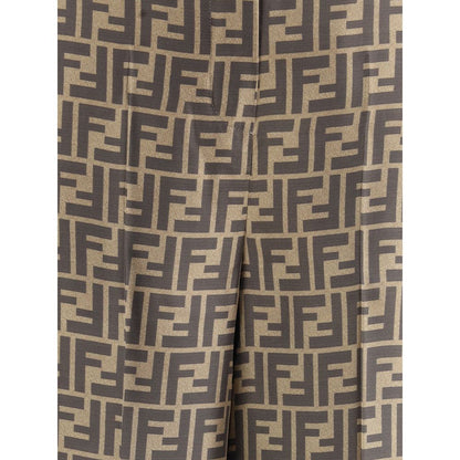 Fendi Brown Silk Casual Pants