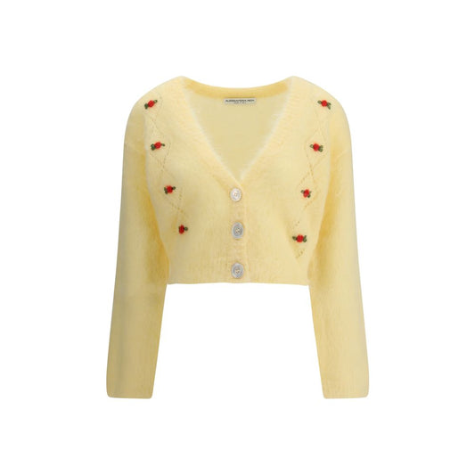 Alessandra Rich Bicolor Mohair Cardigan