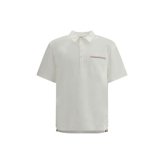 Thom Browne White Cotton Polo Shirt
