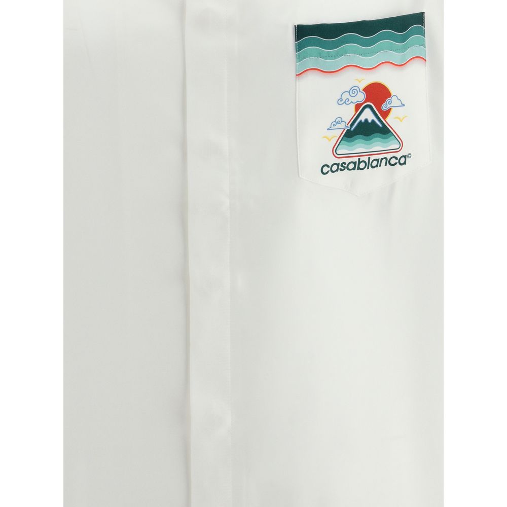 Casablanca White Silk Pattern Shirt Casablanca