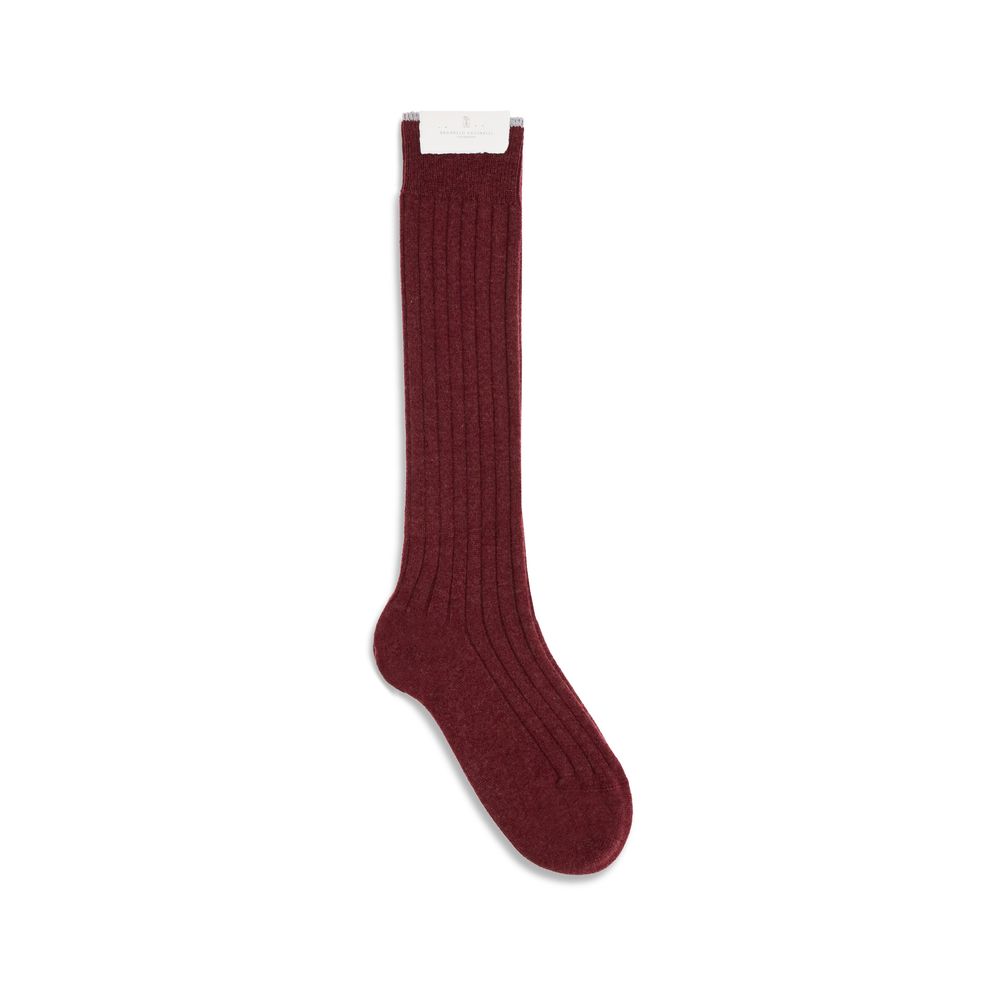 Brunello Cucinelli Bordeaux Cashmere Socks