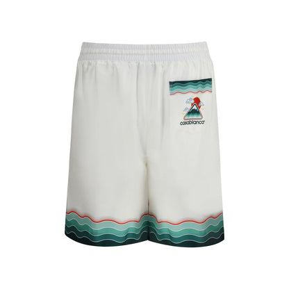 Casablanca White Silk Bermuda Shorts Casablanca