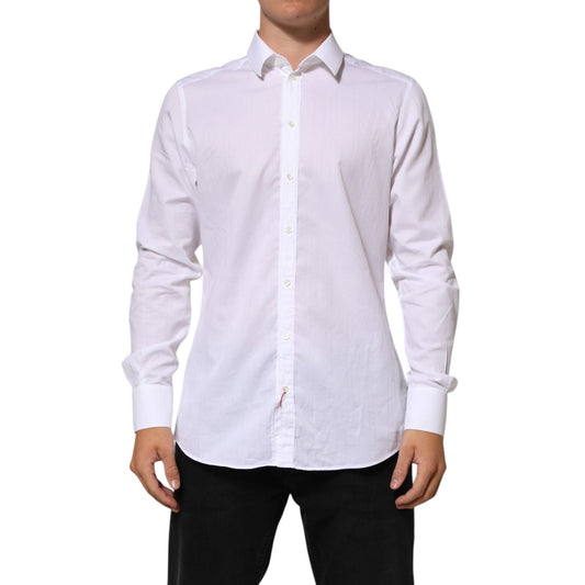 Dolce & Gabbana White Cotton MARTINI Men Formal Dress Shirt Dolce & Gabbana